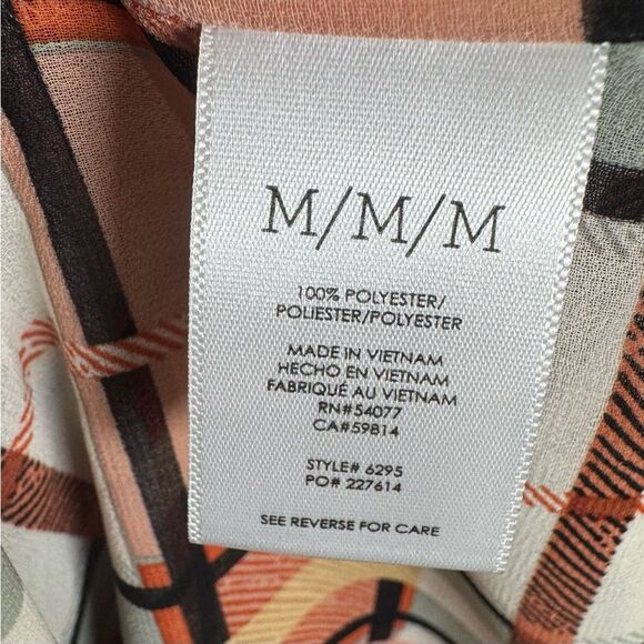 CAbi whist blouse in pastel painted plaid size medium - Picture 11 of 12